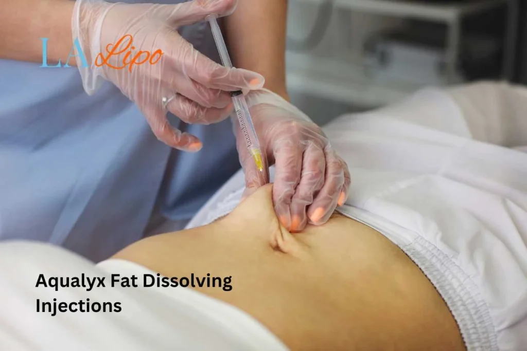 woman having fat dissolving injections Holme Chapel in the stomach