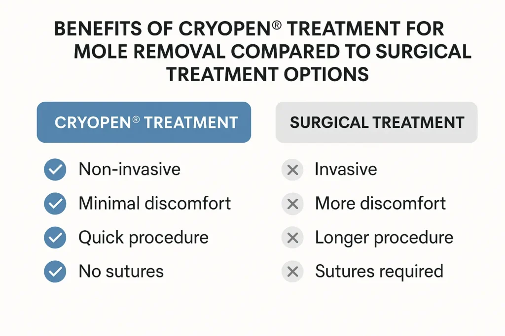 Benefits of facial mole removal Holme Chapel - call our team today to book a consultation